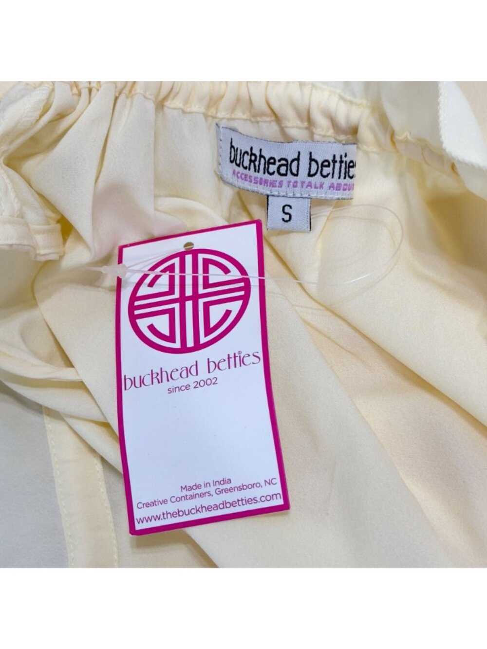 Buckhead Betties Ecru Coquette Ruffle Tied Collar Romantic Blouse Womens Size S - Picture 6 of 9